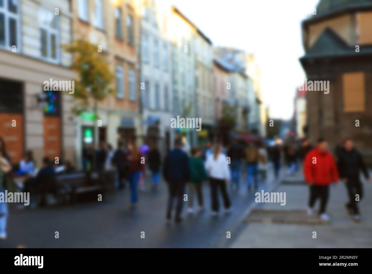 Defocused street scene sidewalk cars hi-res stock photography and ...