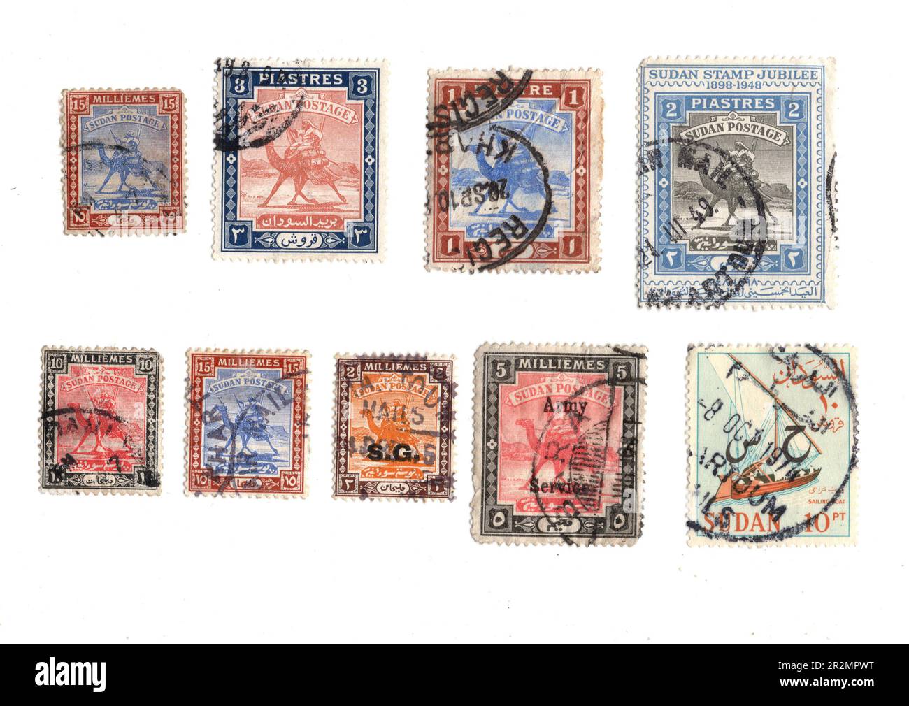 Vintage postage stamps from Sudan isolated on a white background Stock ...