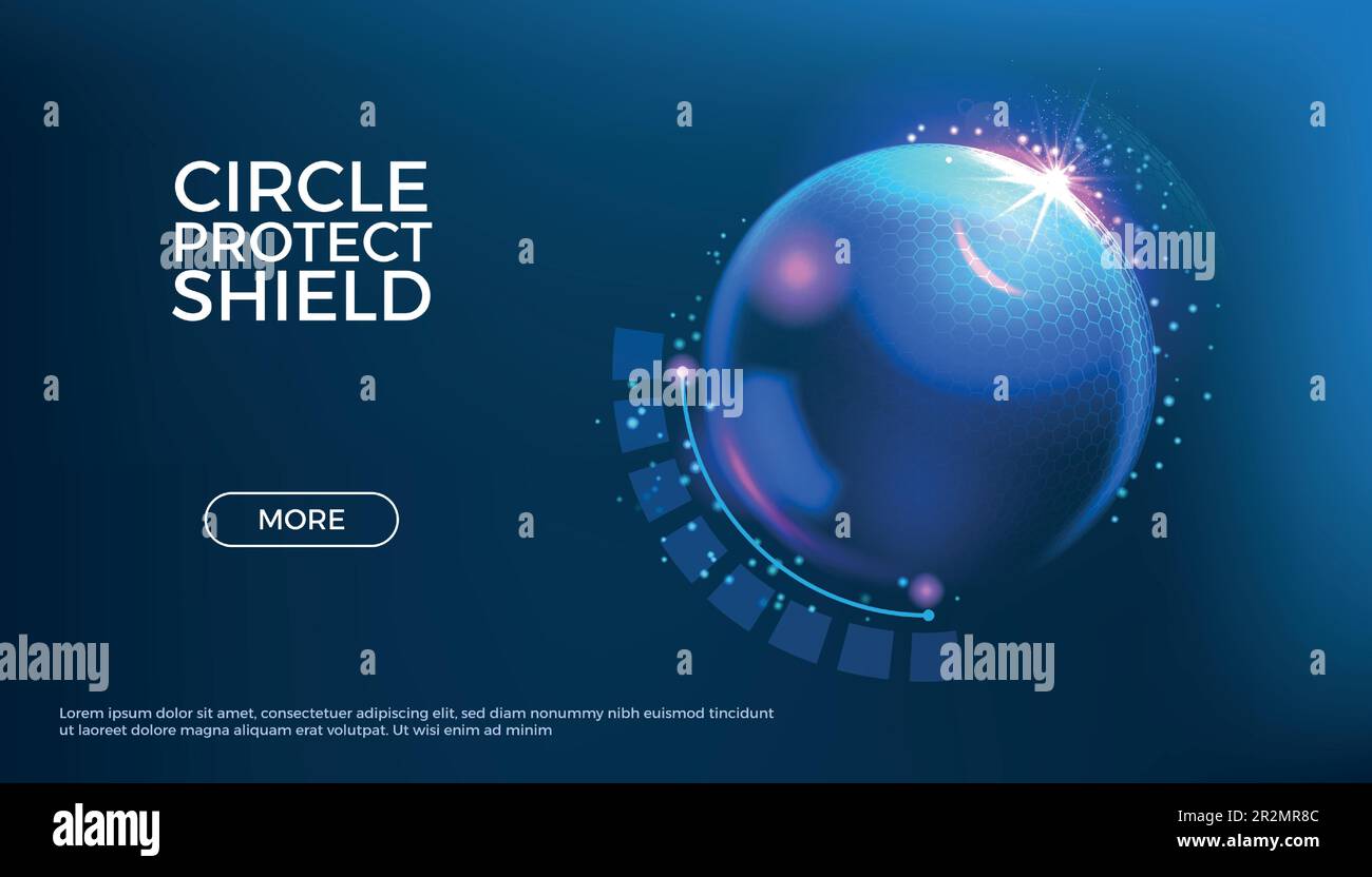 Circle protect shield. Bubble effect. Force field or sphere. 3D 