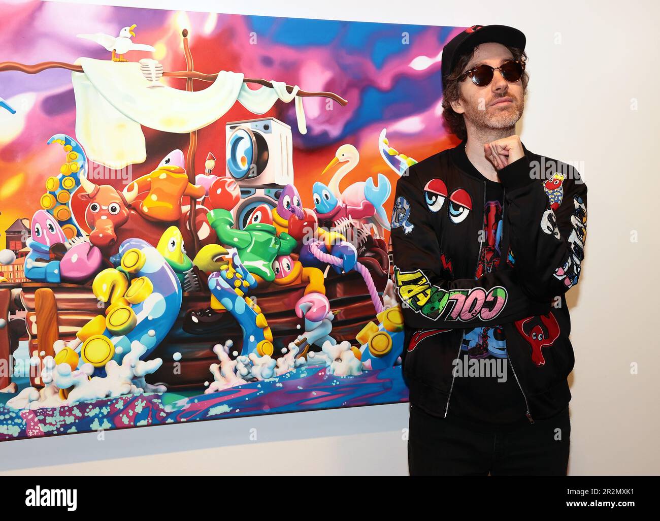 VENICE, ITALY - MAY 20: British artist Philip Colbert pose for a portrait alongside works on display at the 'Patricia Low Venice' Art Gallery during the 18th International Architecture Exhibition on May 20, 2023 in Venice, Italy. Credit: Matteo Chinellato/Alamy Live News Stock Photo