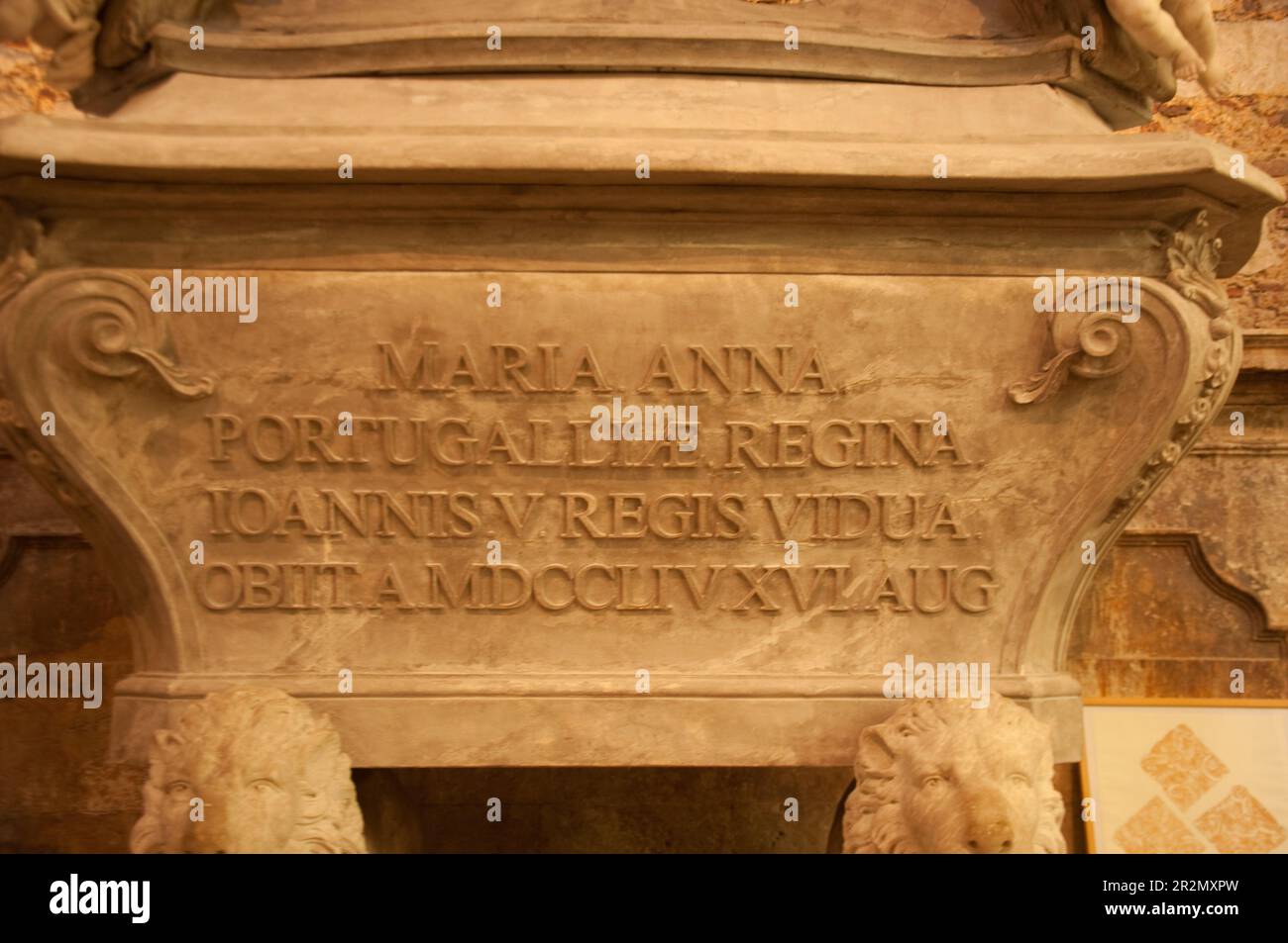 Tomb of Queen Maria Anna of Portugal, Carmo Convent, Bairro Alto, Lisbon, Portugal Stock Photo