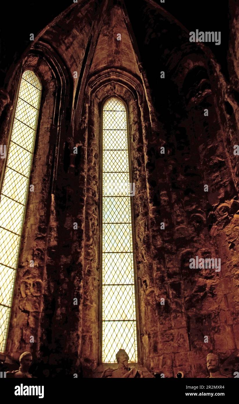 Apse, main altar, Carmo Convent, Bairro Alto, Lisbon, Portugal Stock Photo