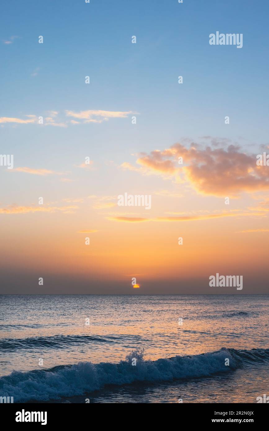 Sunset over the sea. Stock Photo