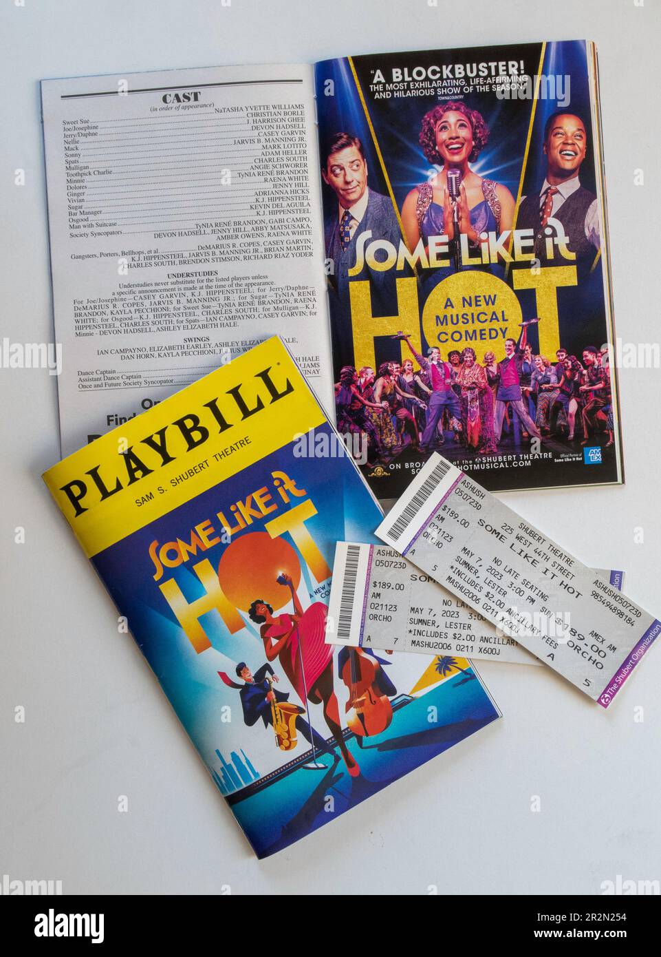 'Some Like it Hot' playbill from the Sam S. Shubert Theatre, New York City, USA  2023 Stock Photo