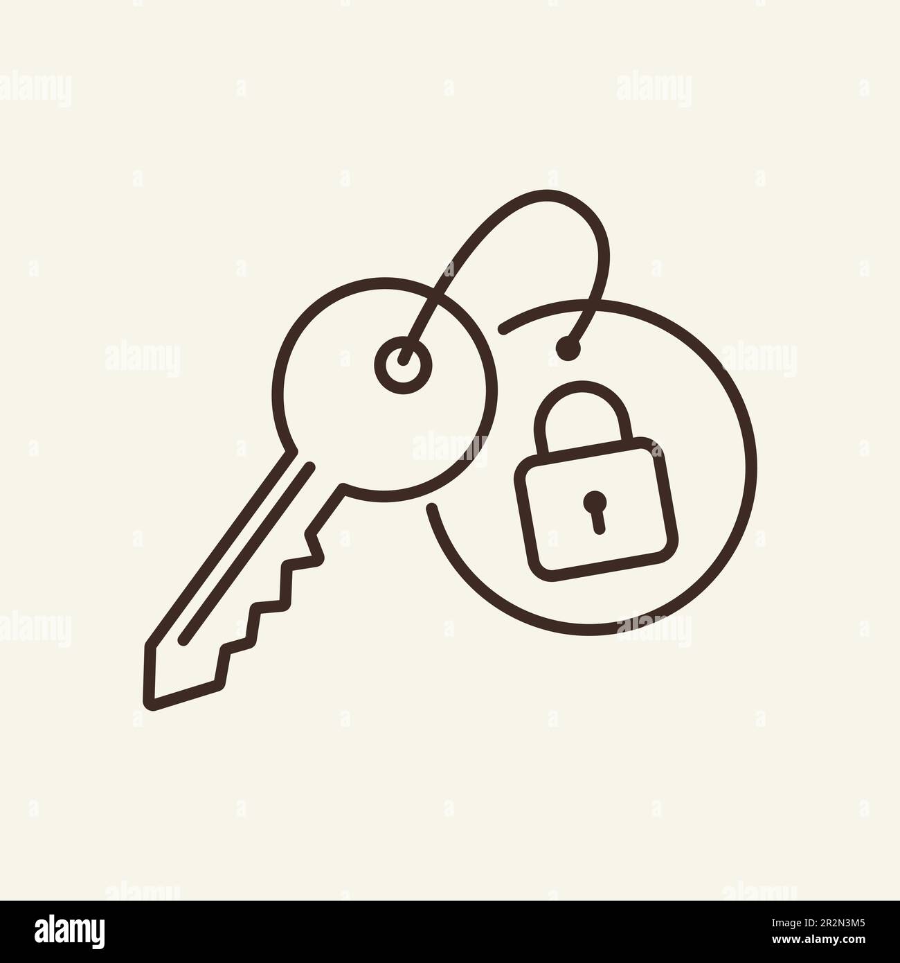 Key and closed padlock line icon Stock Vector Image & Art - Alamy