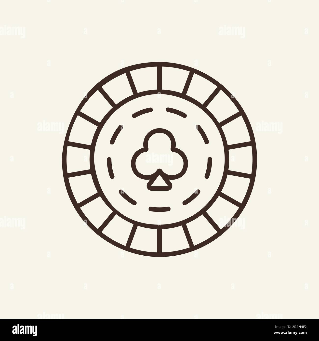 Poker chip line icon Stock Vector