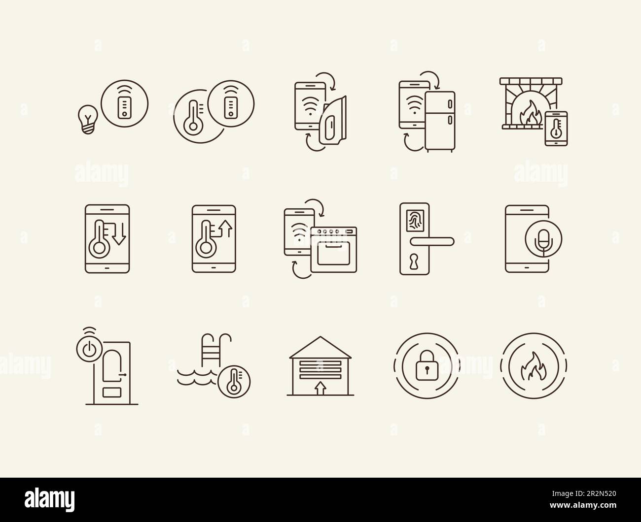 Set of smart house line icons Stock Vector Image & Art - Alamy
