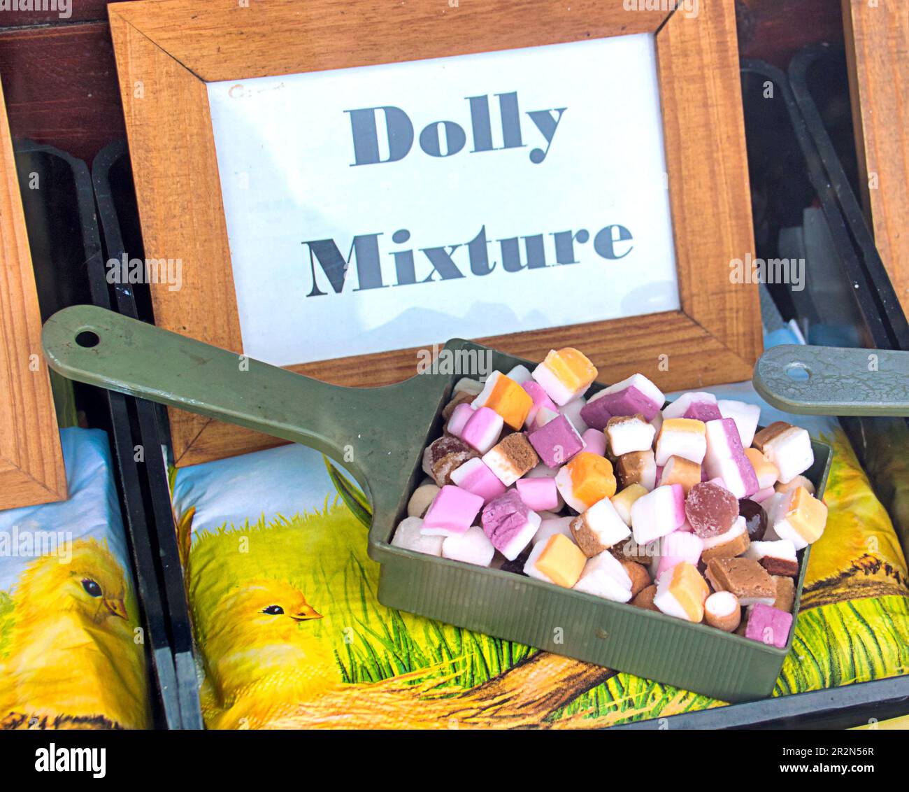 dolly mixtures Scottish traditional candy or sweets aimed at tourists and older people from their childhood Stock Photo