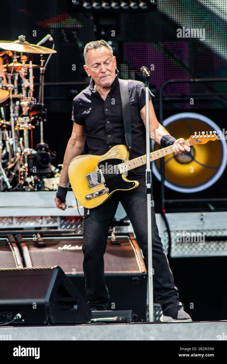 Ferrara Italy. 18 May 2023. The American singer-songwriter BRUCE SPRINGSTEEN performs live on stage at Parco Urbano Bassani during the '2023 Tour'. Stock Photo