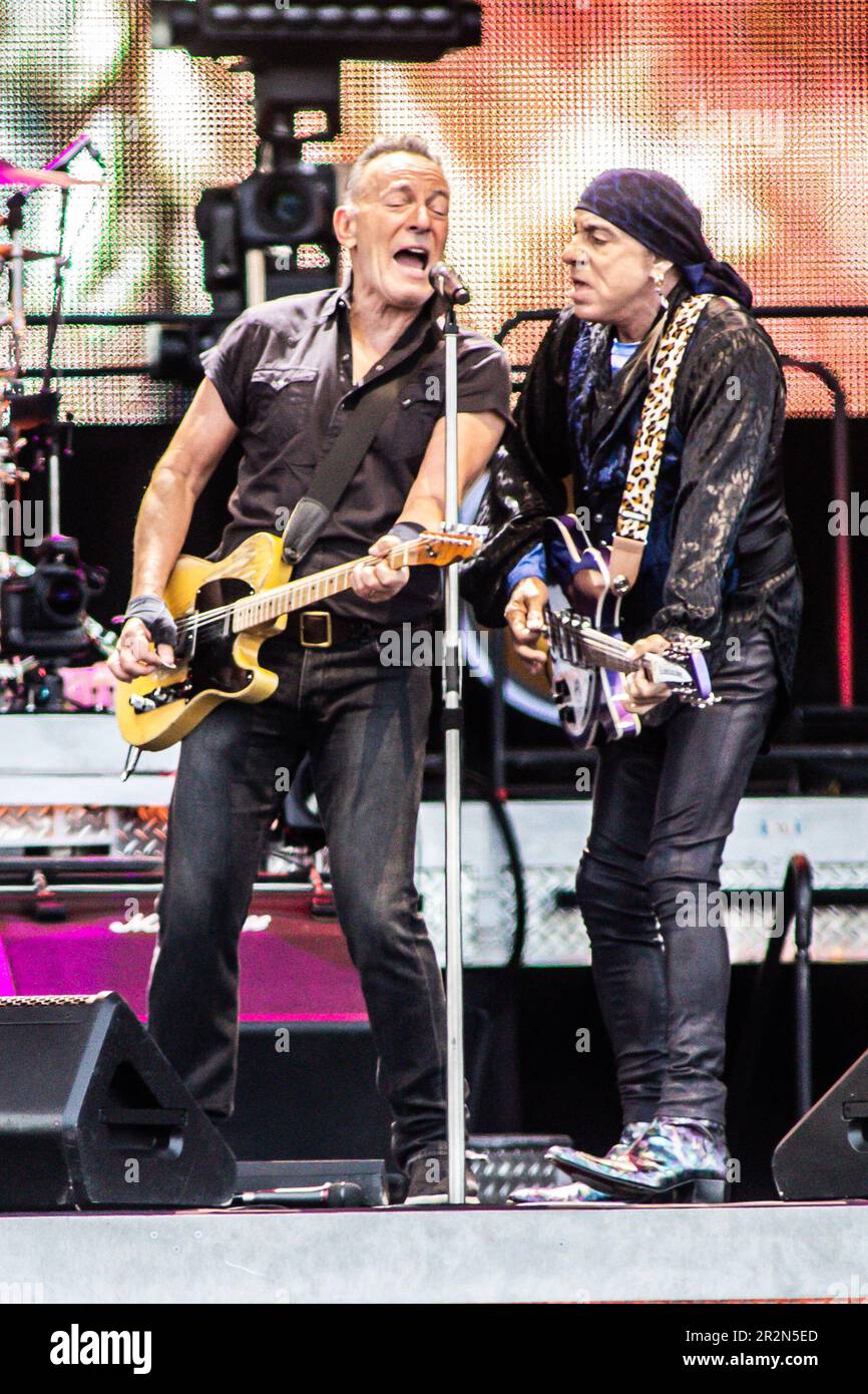 Ferrara Italy. 18 May 2023. The American singer-songwriter BRUCE SPRINGSTEEN performs live on stage at Parco Urbano Bassani during the '2023 Tour'. Stock Photo