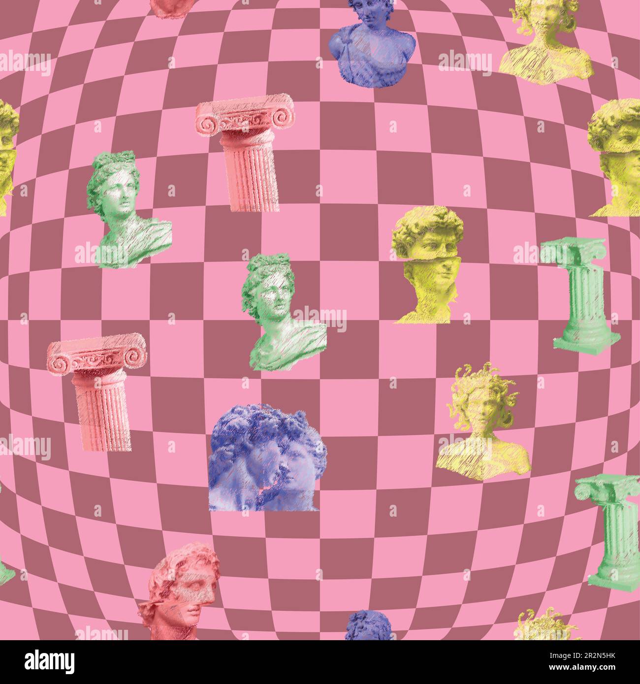 Antique ancient greek human statue, roman column, greek sculpture