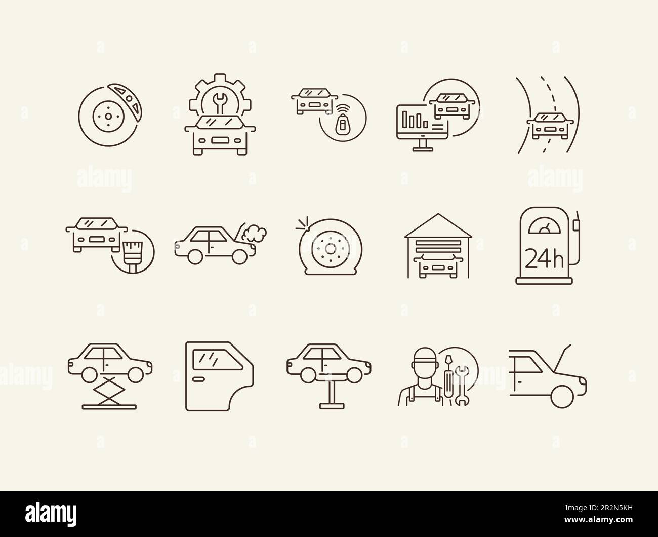 Auto service icons Stock Vector