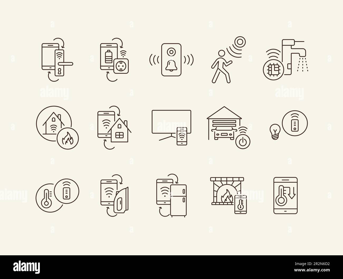 Smart house line icons Stock Vector Image & Art - Alamy