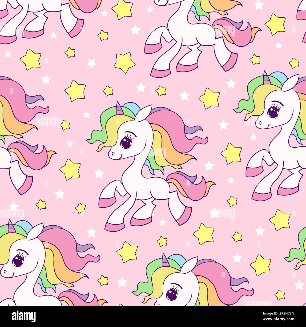 Seamless pattern with white rainbow unicorns. Vector Stock Vector Image ...