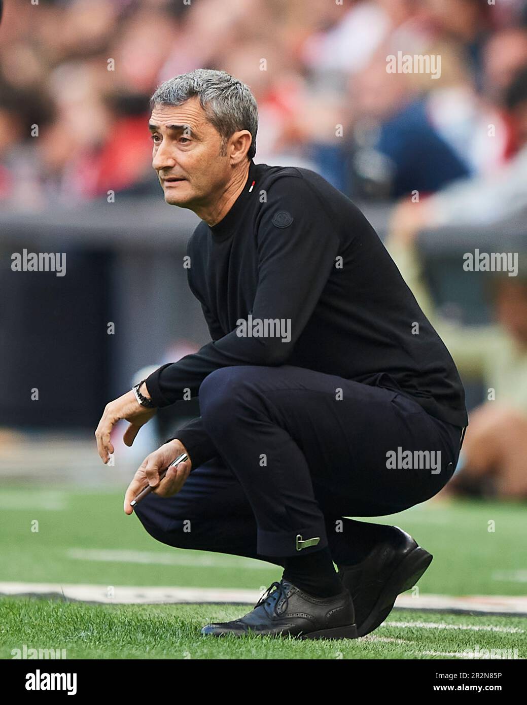 Bilbao, Spain. 20th May, 2023. Athletic Club head coach Ernesto Valverde during the La Liga match between Athletic Club and RC Celta played at San Mames Stadium on May 20, 2023 in Bilbao, Spain. (Photo by Cesar Ortiz/PRESSIN) Credit: PRESSINPHOTO SPORTS AGENCY/Alamy Live News Stock Photo