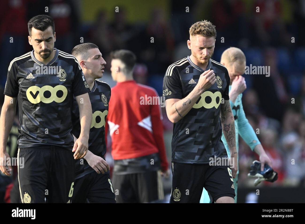 Westerlo, Belgium. 20th May, 2023. Standard's Renaud Emond looks