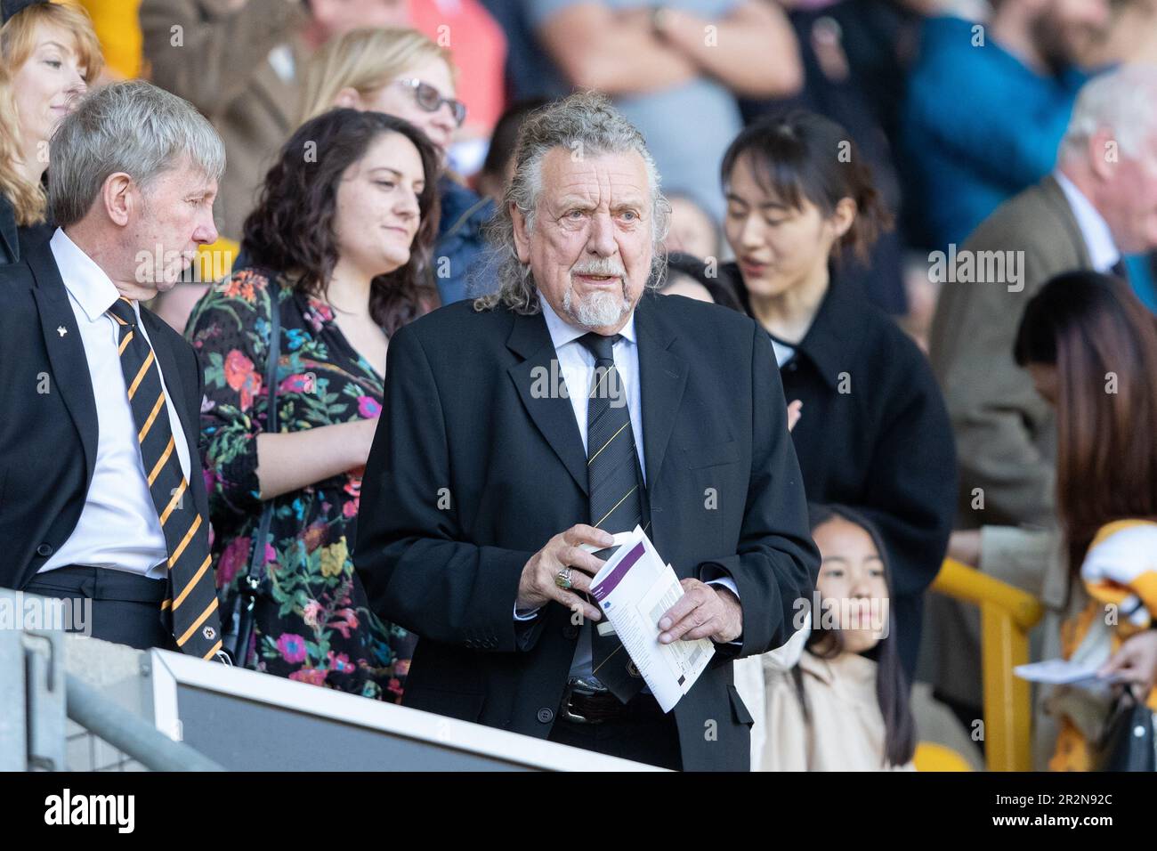 Singer Robert Plant in the stand during the Premier League match between Wolverhampton Wanderers and Everton at Molineux, Wolverhampton on Saturday 20th May 2023. (Photo: Gustavo Pantano | MI News) Credit: MI News & Sport /Alamy Live News Stock Photo