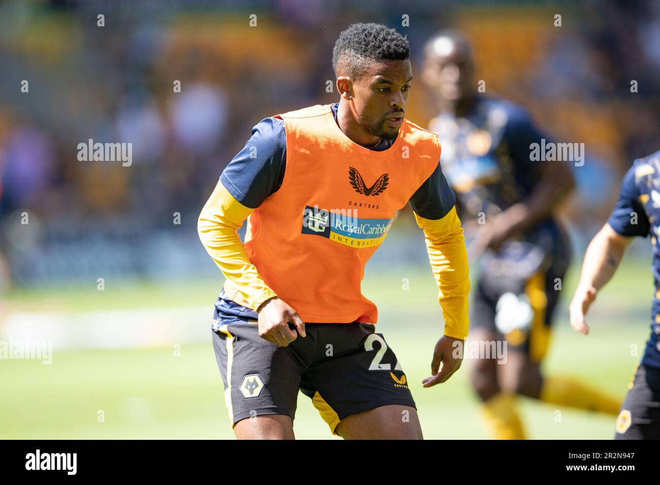 Nlson Semedo of Wolves warms up before the Premier League match between Wolverhampton Wanderers and Everton at Molineux, Wolverhampton on Saturday 20th May 2023. (Photo: Gustavo Pantano | MI News) Credit: MI News & Sport /Alamy Live News Stock Photo