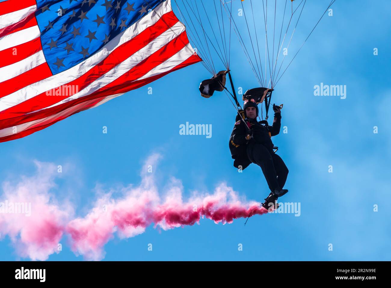 US Army Golden Knights at the Westfield International Airshow Stock