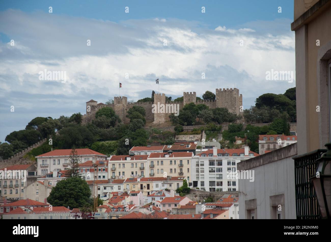 St George's Castle and Lisbon rooftops, Lisbon, Portugal Stock Photo