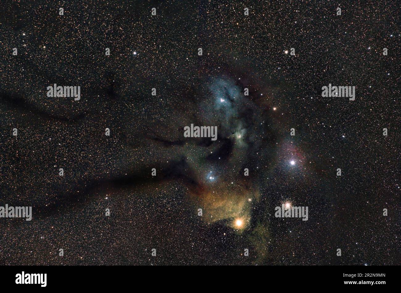 Nebulosas , galaxias, estrellas, etc. bajo el cielo de Estepona y el Torcal de Antequera Stock Photo