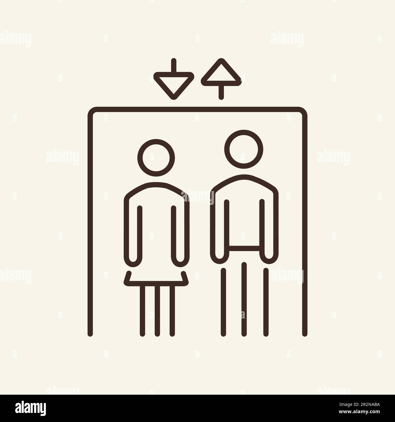 People elevator icon outline hi-res stock photography and images - Alamy