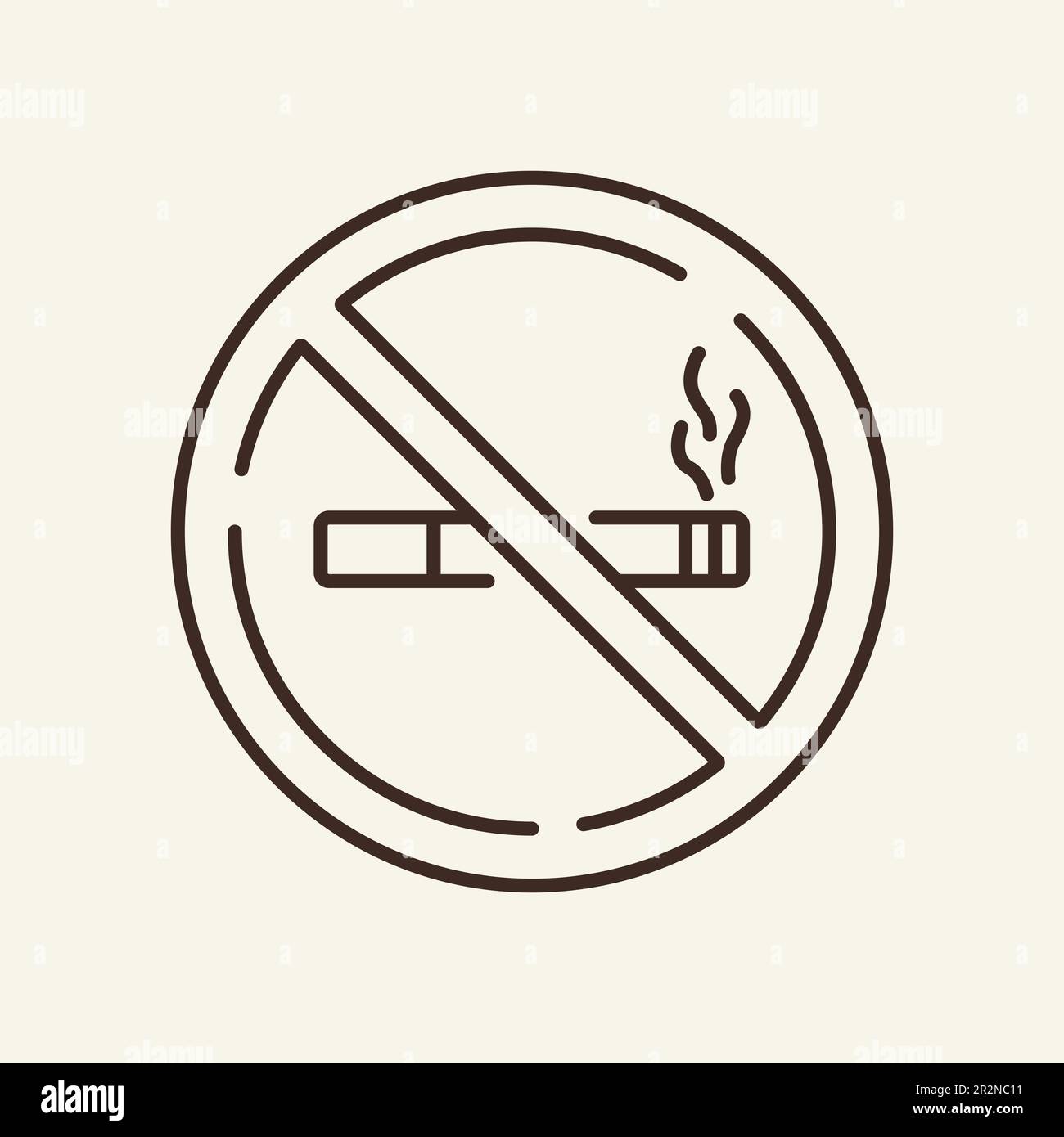 No smocking line icon Stock Vector