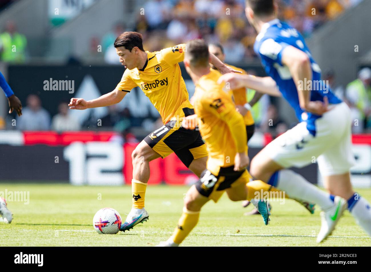 Hwang Hee-chan of Wolves (11) during the Premier League match between Wolverhampton Wanderers and Everton at Molineux, Wolverhampton on Saturday 20th May 2023. (Photo: Gustavo Pantano | MI News) Credit: MI News & Sport /Alamy Live News Stock Photo