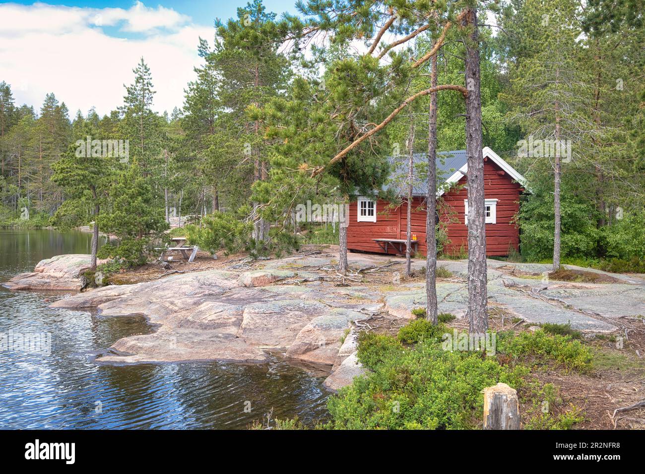Cabin in Skuleskogen National Park, Vaesternorrlands laen, Sweden Stock Photo
