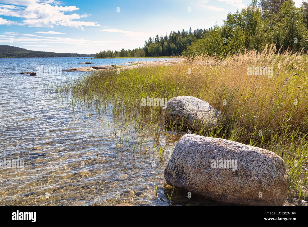 Shore section at Skuleskogen National park, Vaesternorrlands laen, Sweden Stock Photo