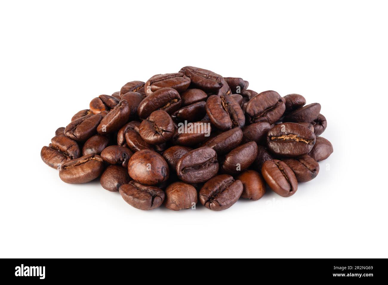 roasted coffee beans isolated on white background Stock Photo - Alamy