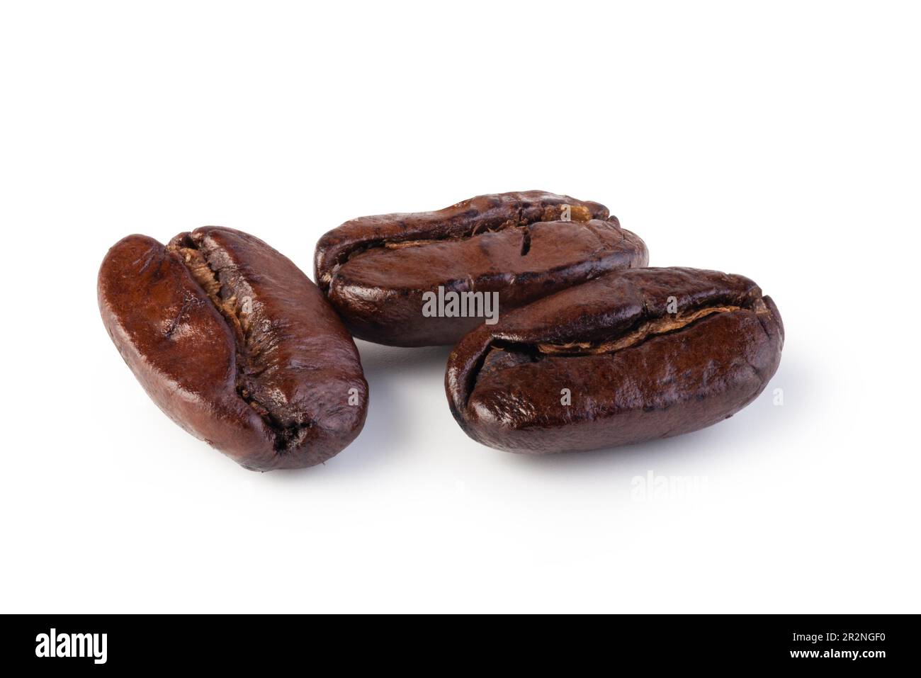 roasted coffee beans isolated on white background Stock Photo - Alamy