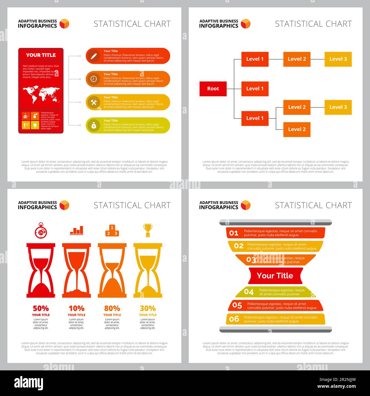 Diagram set for corporate structure, time management concept Stock ...