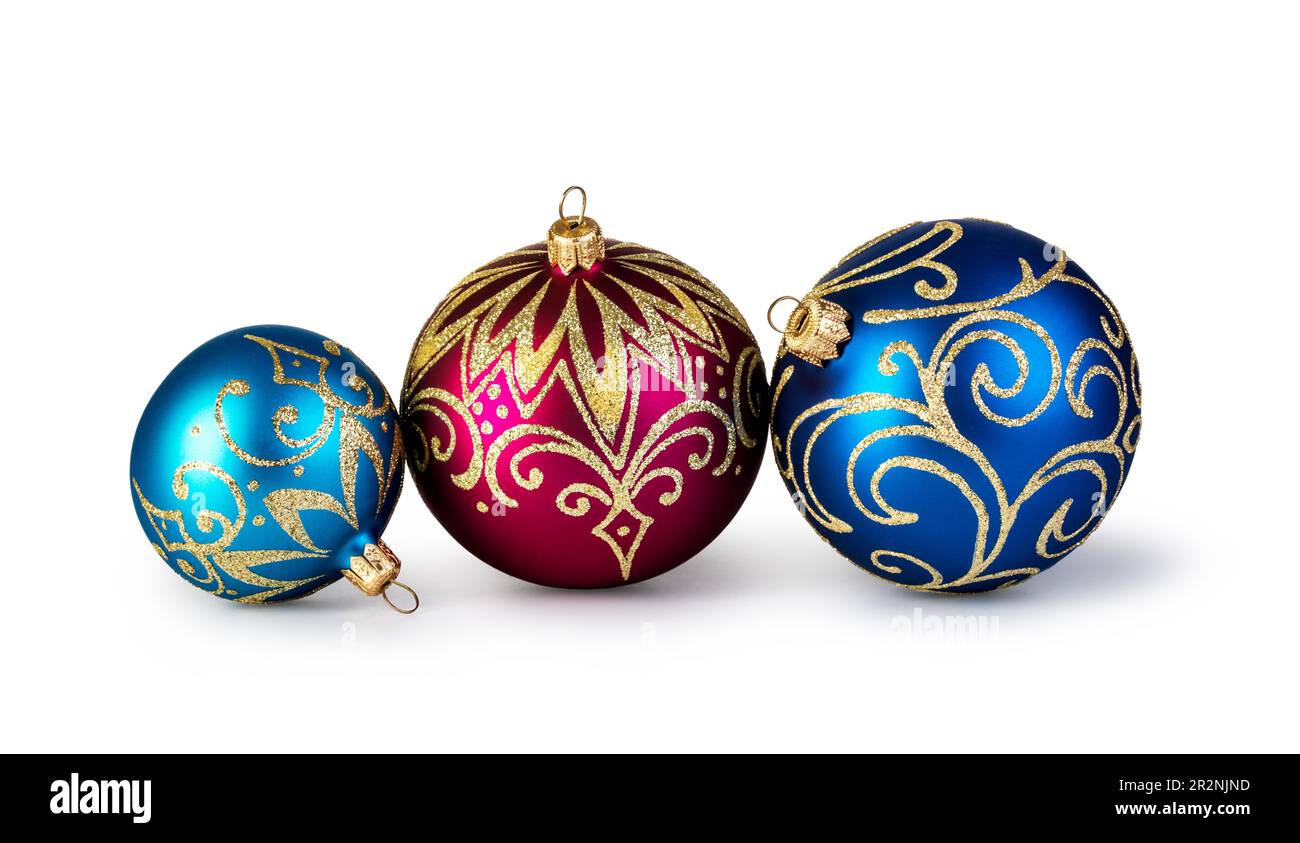 christmas balls isolated on white background Stock Photo - Alamy