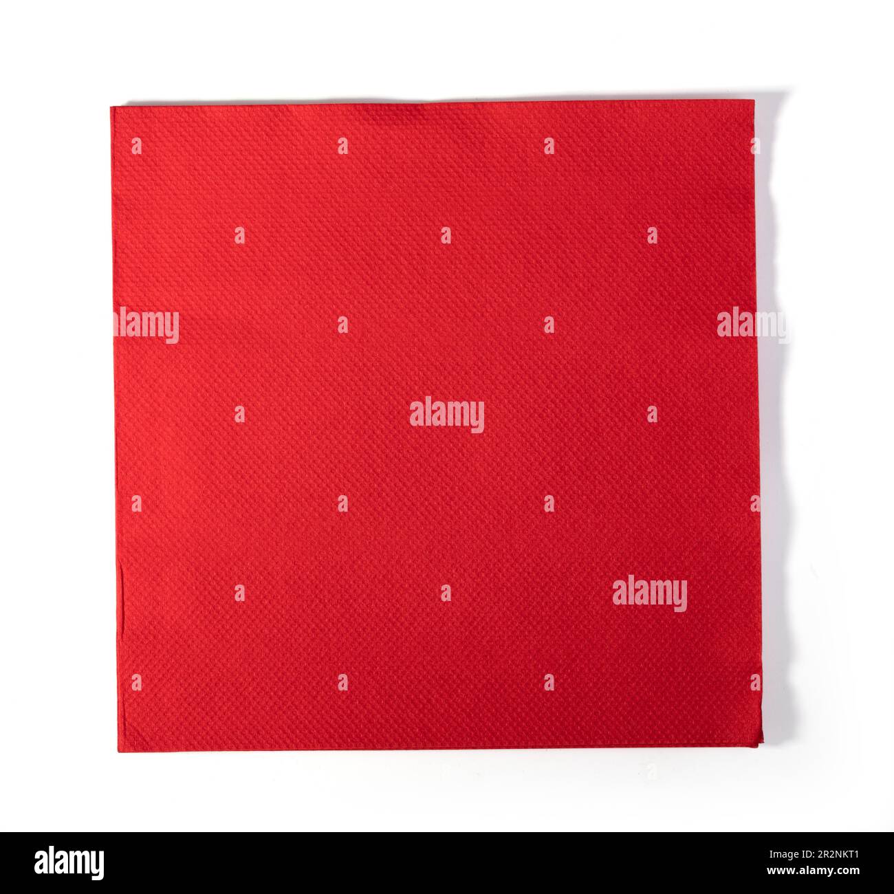 red paper napkin isolated on white background Stock Photo