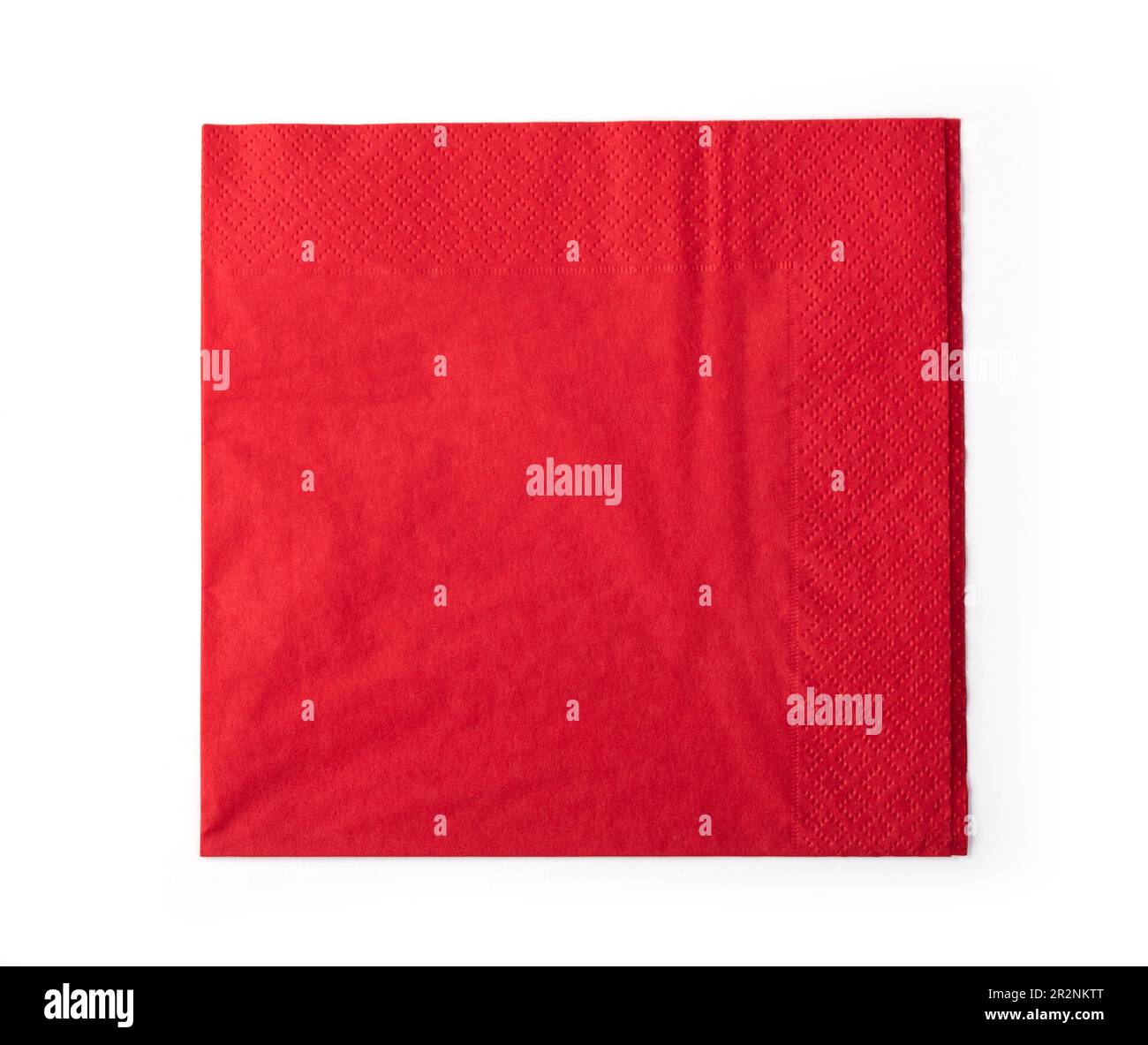 red paper napkin isolated on white background Stock Photo