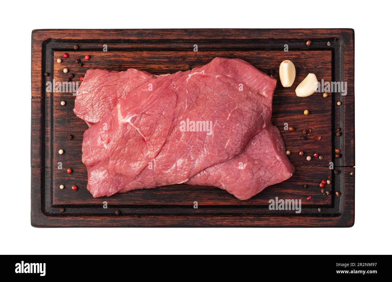 raw beef steak isolated on white background Stock Photo - Alamy