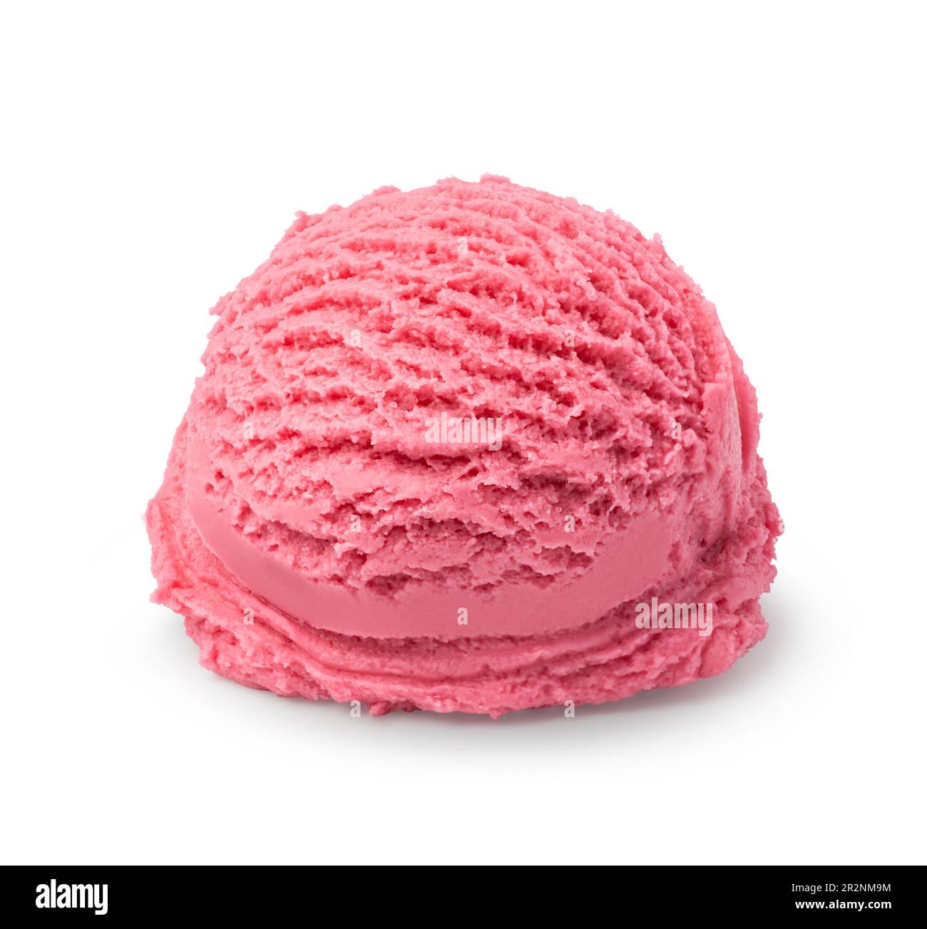 strawberry ice cream scoop solated on white background Stock Photo - Alamy
