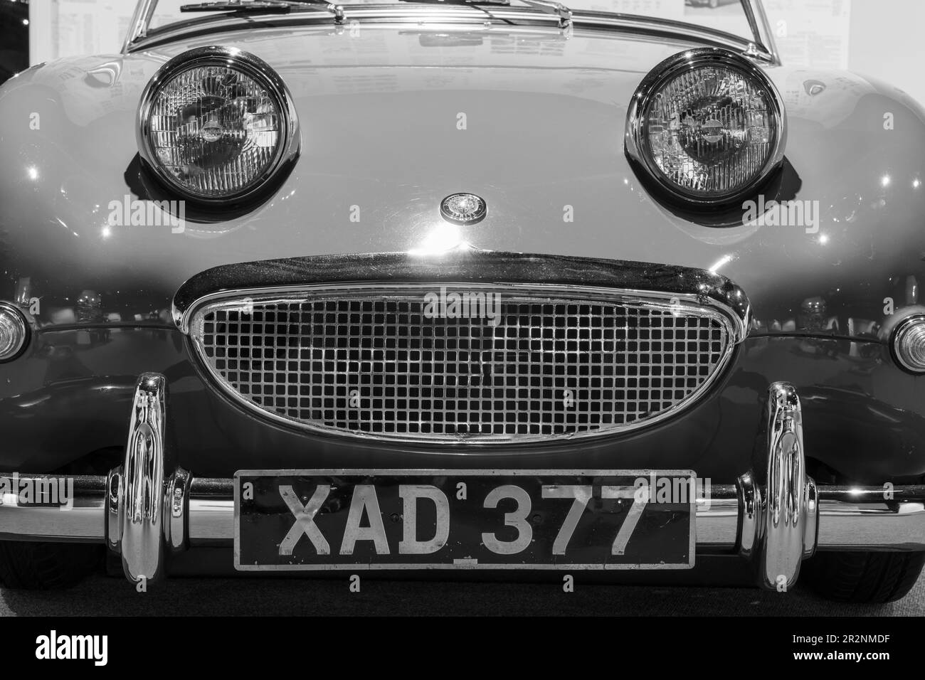 Sparkford.Somerset.United Kingdom.March 26th 2023.An Austin Healey Sprite is on show at the Haynes Motor Museum in Somerset Stock Photo
