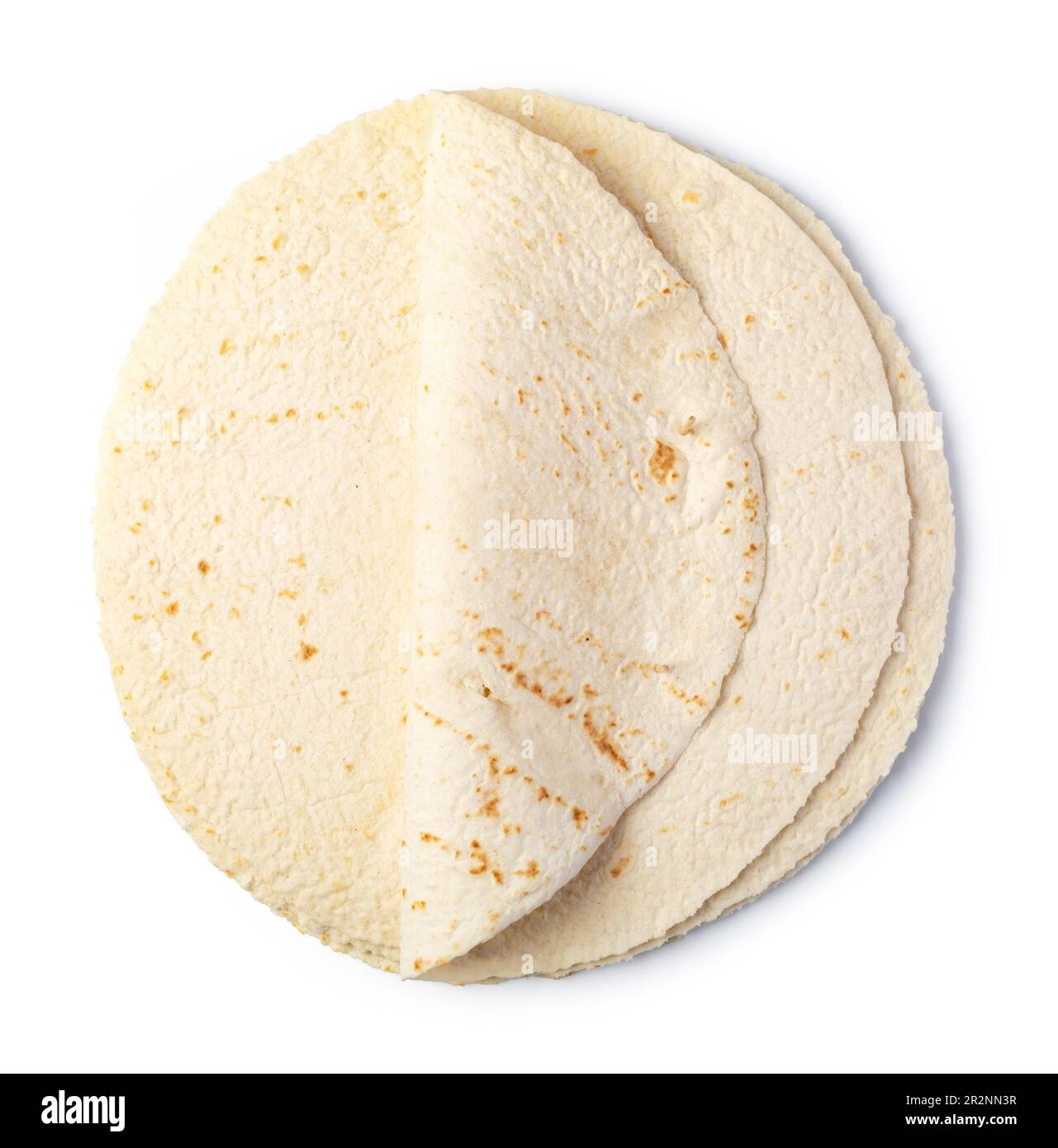 Plain tortilla wrap isolated on white background Stock Photo
