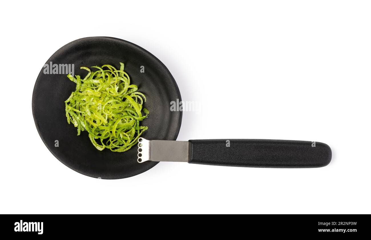 lemon zest isolated on white background Stock Photo - Alamy