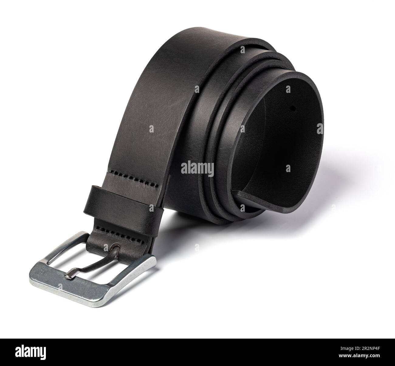 leather belt isolated on a white background Stock Photo - Alamy