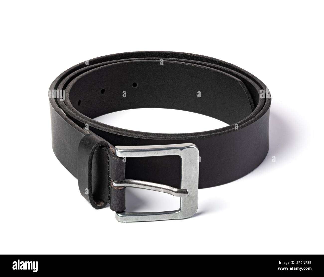 leather belt isolated on a white background Stock Photo - Alamy