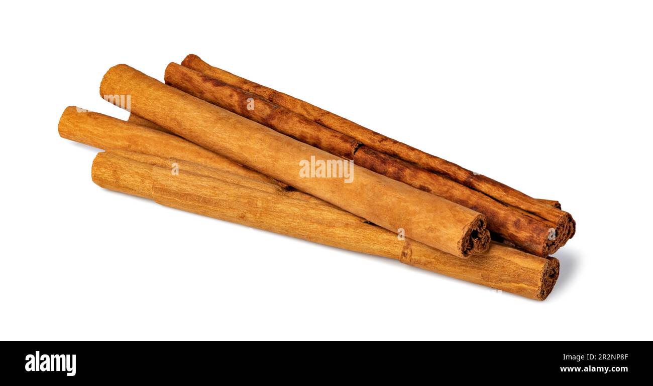 Cinnamon sticks isolated on white background Stock Photo
