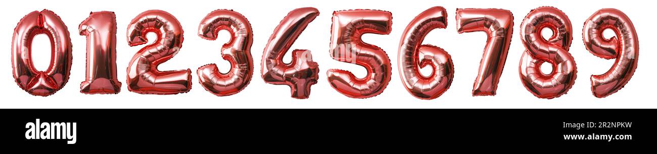 Balloons Numbers Isolated on white background Stock Photo - Alamy
