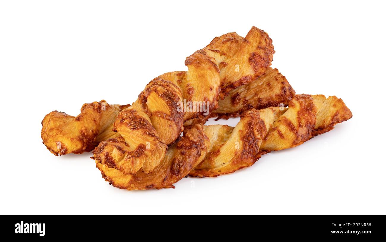 Cheese filled roll on a white background Stock Photo
