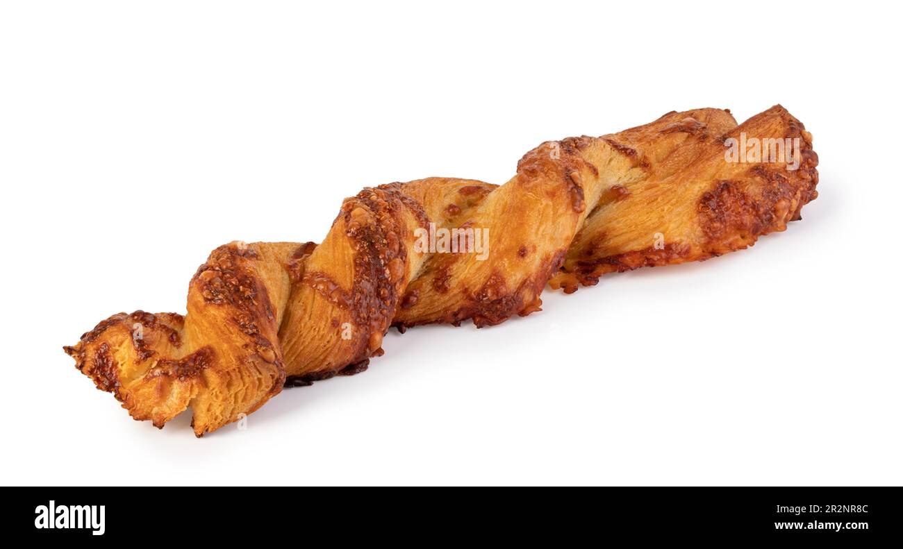 Cheese filled roll on a white background Stock Photo