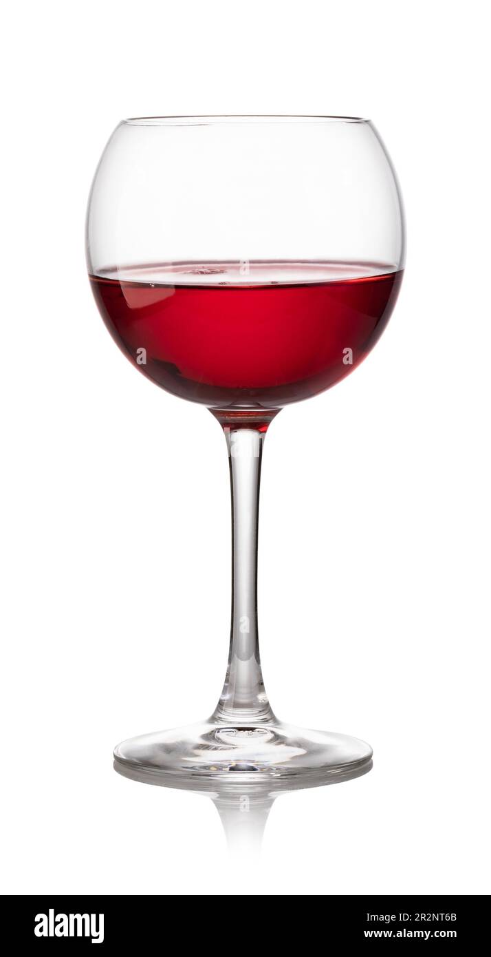 Glass of red wine isolated on white background Stock Photo - Alamy