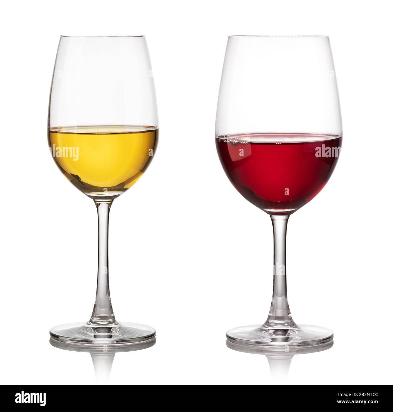 Glass of red and white wine on a white background Stock Photo - Alamy