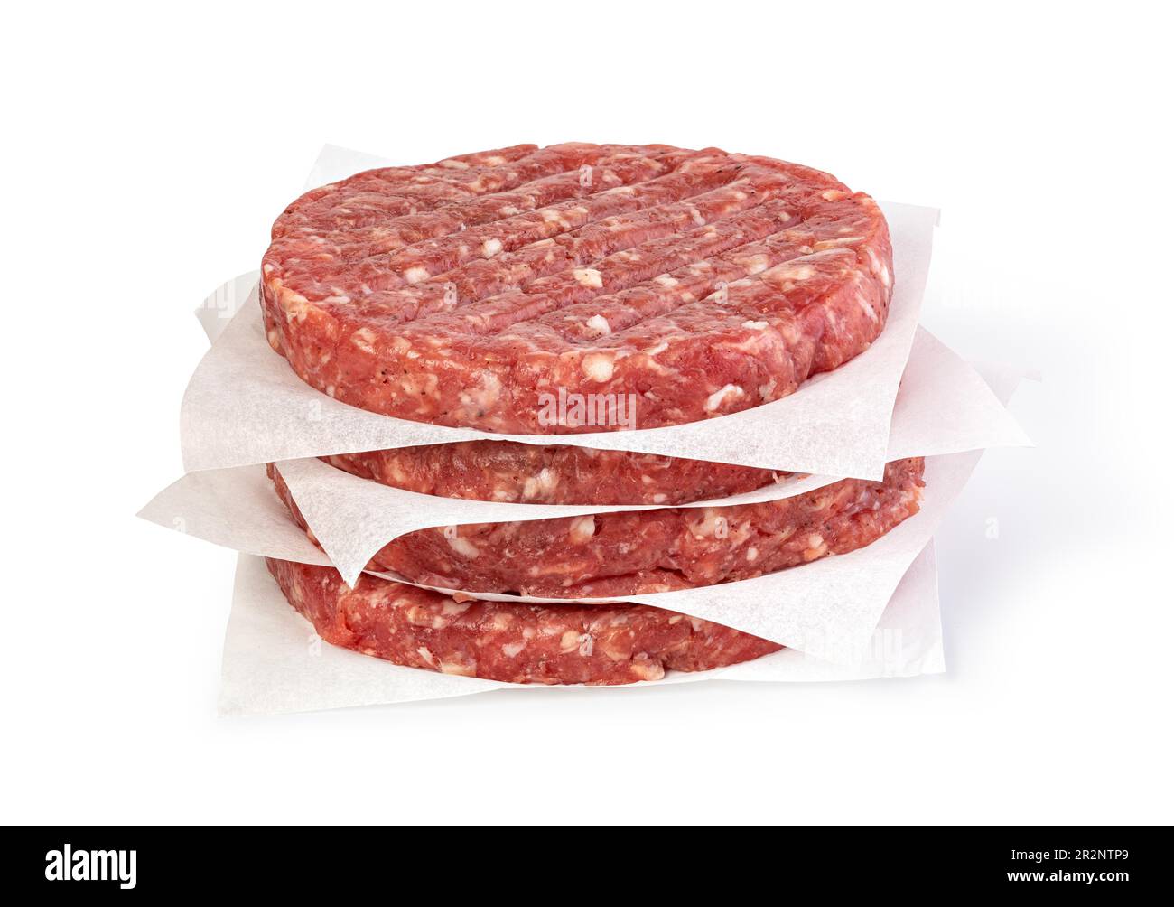 fresh raw burger meat isolated on white background Stock Photo
